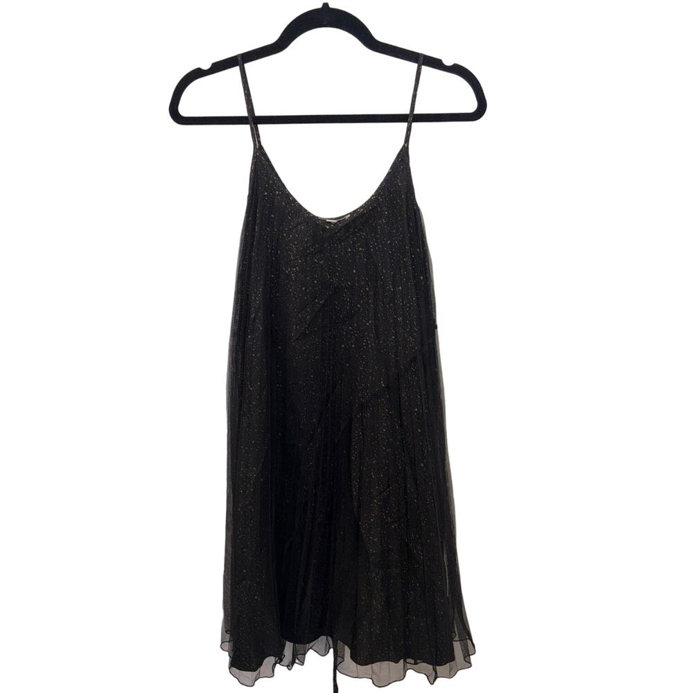 7 For All Mankind Black Sparkle Mini Dress
